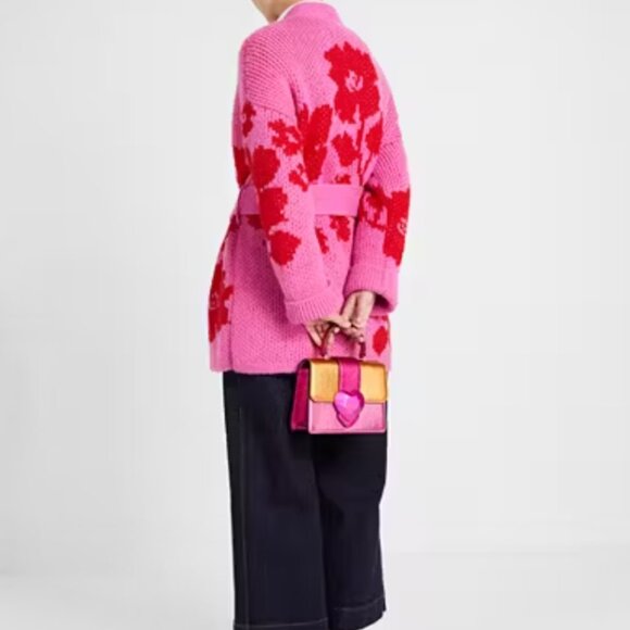 Kate Spade Rose Garden Intarsia Cardigan Size S - Picture 2 of 7